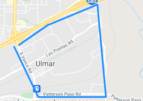 Screenshot from the mapping application showing a shape drawn on the map.